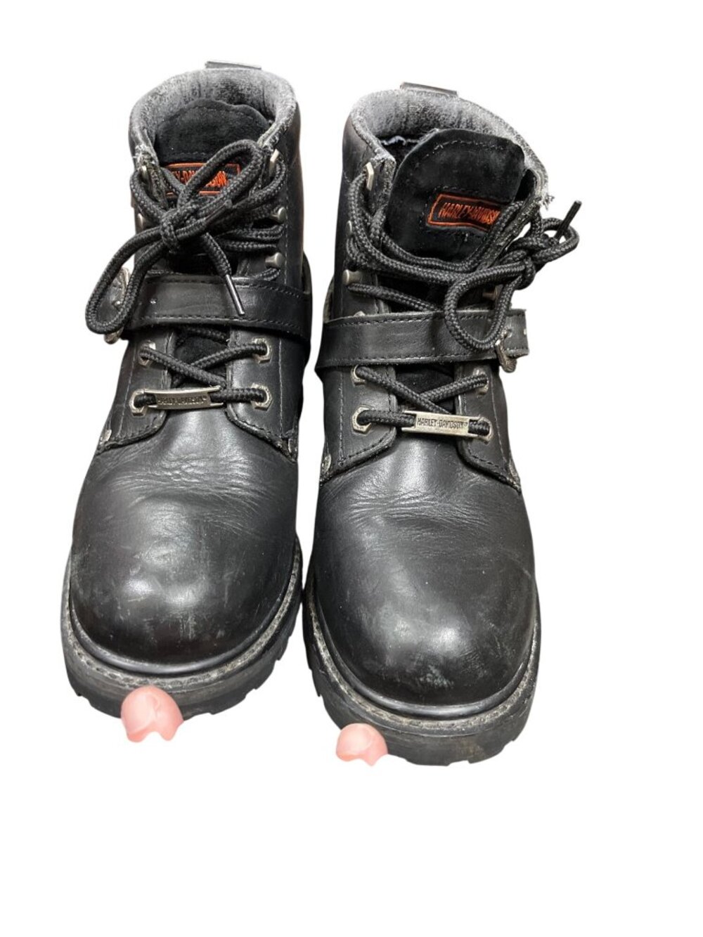 Harley Davidson 81024 wms black leather ankle moto riding boots sz 8 SKU 10-381 - Picture 14 of 16